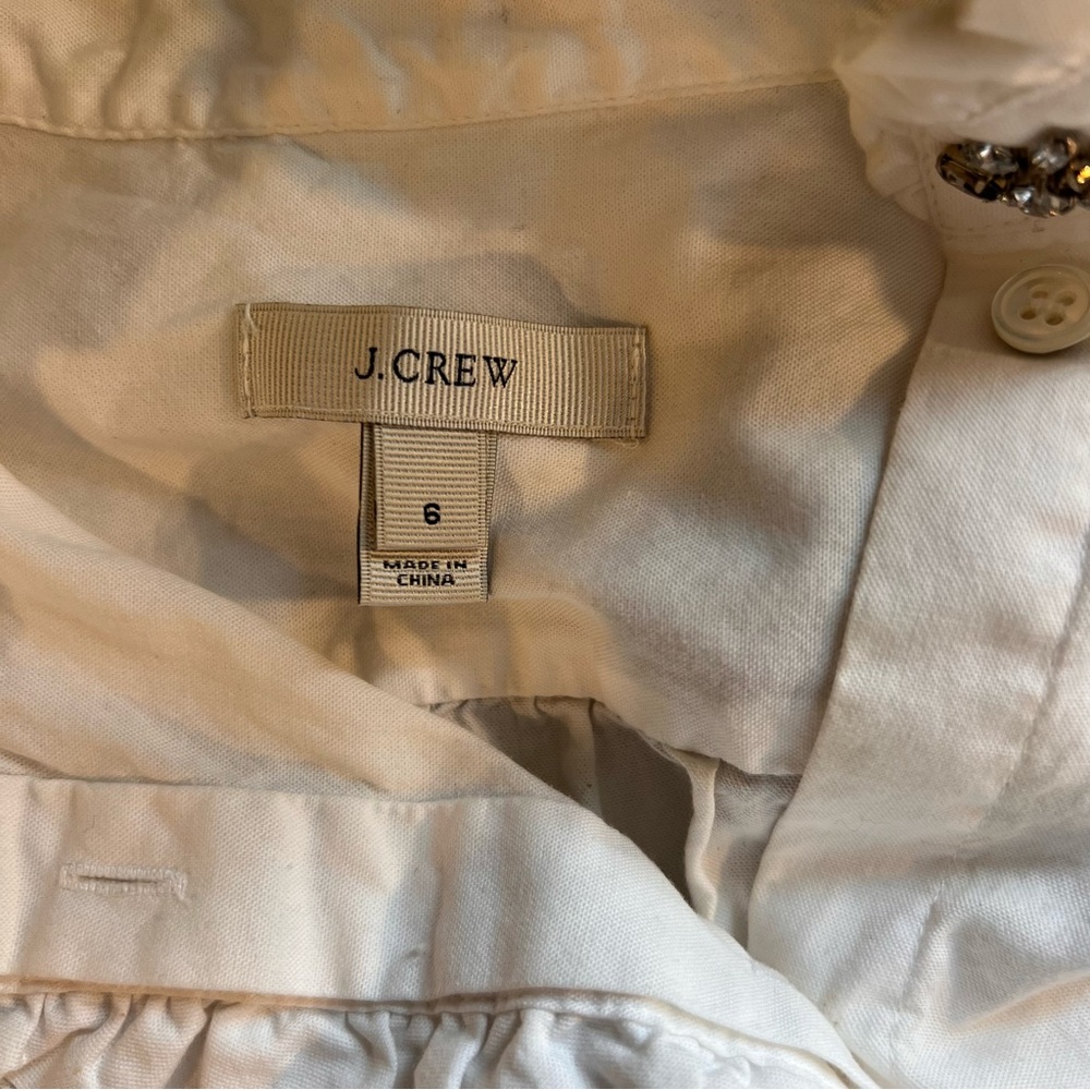 J. Crew White Sleeveless Top with Embellished Collar - Picture 5 of 6